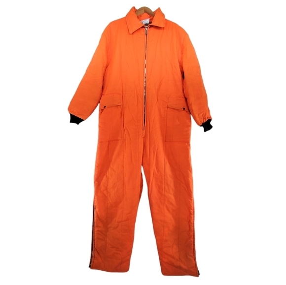 Vtg Coveralls Men XL Orange Hollofil 808 Hunting Workwear 1-Pc USA Made 80s 90s - Picture 16 of 16
